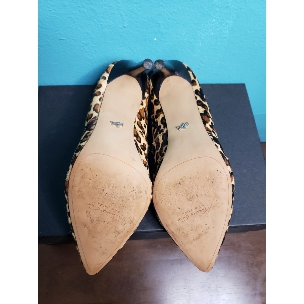 Kenneth Cole Bon-Together Leopard Calfhair Heels Size 6.5 - Picture 3 of 11